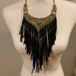 Leather Fringe Necklace